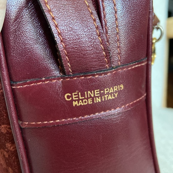 Celine Wine Suede Logo Crossbody - Picture 4 of 17